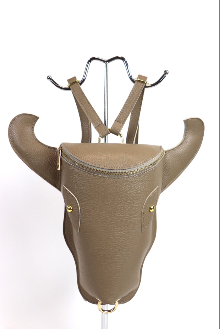 Bagitali Cow Head Backpack - Taupe