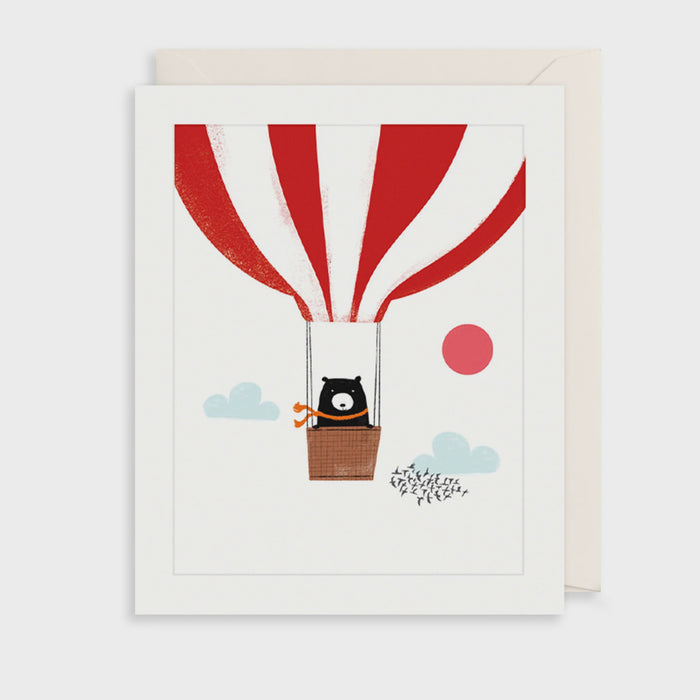 Bear Hot Air Balloon Greetings Card