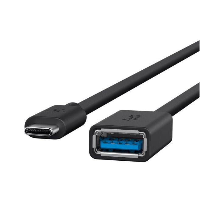 Belkin USB-C 3.0 to USB-A (F) Adapter, Up to 5Gbps Transfer Speeds, Black