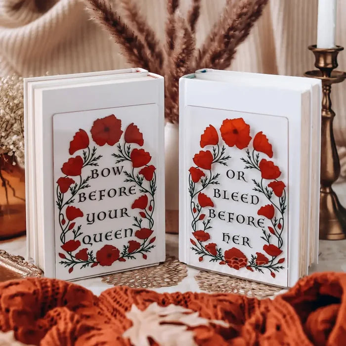 Blood and Ash Inspired Acrylic Bookends Accessories
