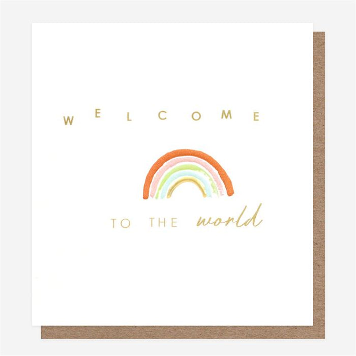 Caroline Gardner Welcome To The World Rainbow Greetings Card
