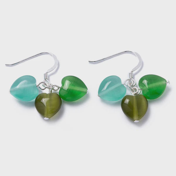 Carrie Elspeth Hearts Earrings - Forest
