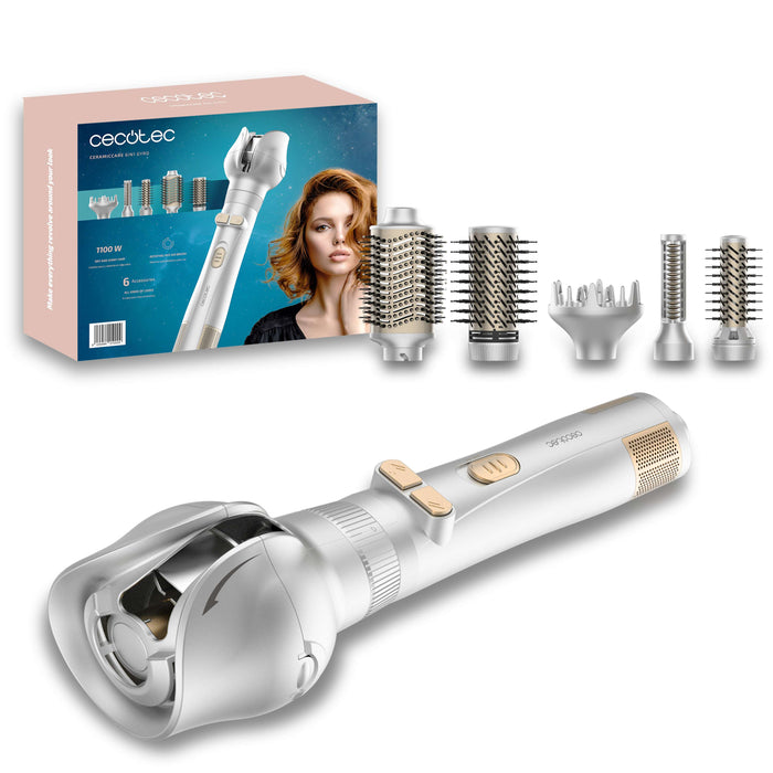 Cecotec Ceramic Care 6in1 Gyro, Hot air brush with rotating function, 1200Watts, Stainless Steel