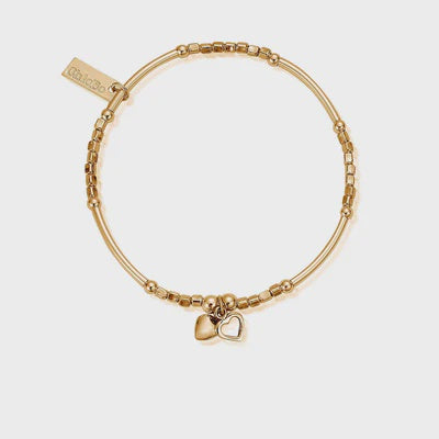 Chlo Bo Mini Noodle Cube Double Heart Bracelet