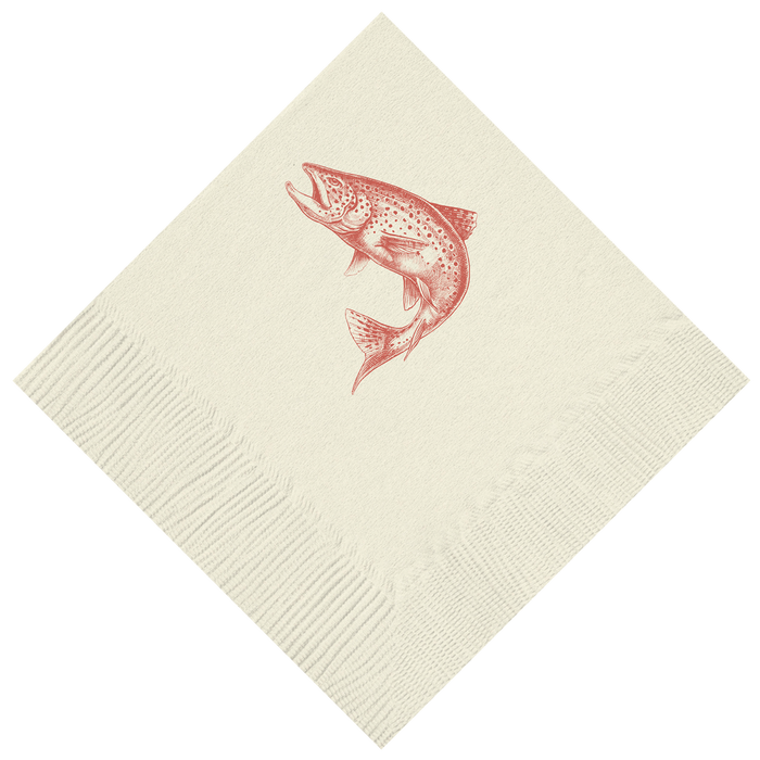 Customizable Salmon Beverage Napkins