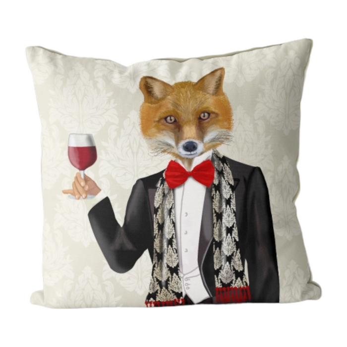 Fox in Black Jacket Pillow