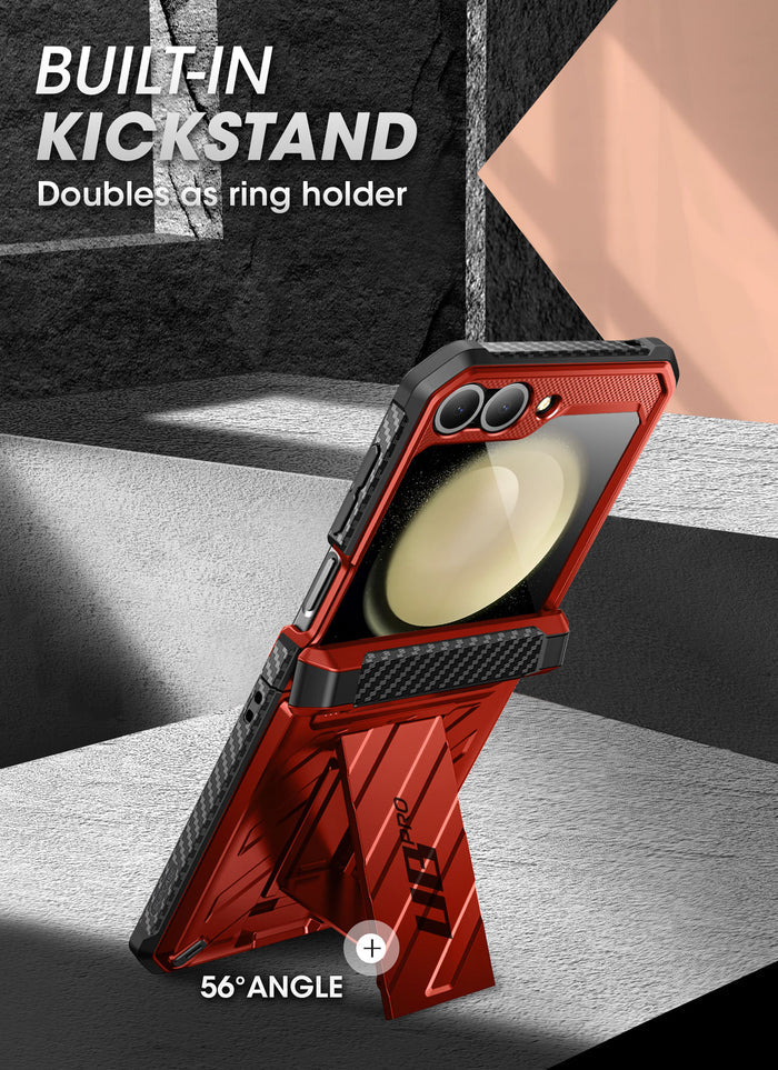 Galaxy Z Flip7 FE Unicorn Beetle PRO Rugged Case with Belt Clip-Metallic Red