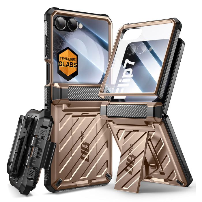 Galaxy Z Flip7 Unicorn Beetle PRO Rugged Case with Belt Clip(open box)-Gold
