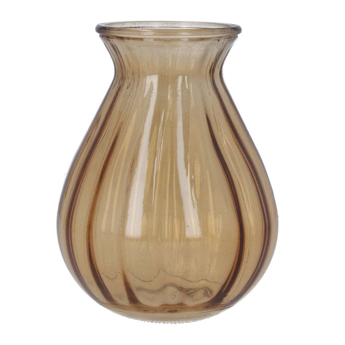 Gisela Graham Glass Posy Vase - Light Amber