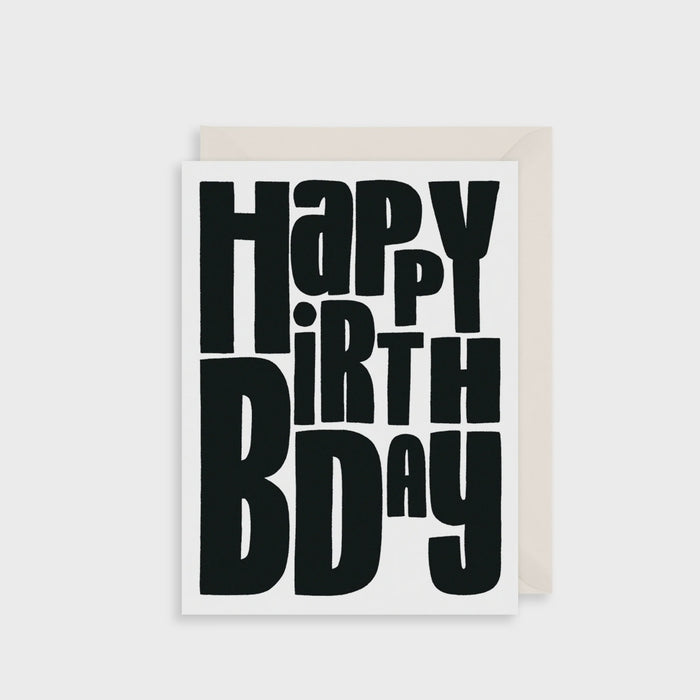 Happy Birthday Typography Greetings Card