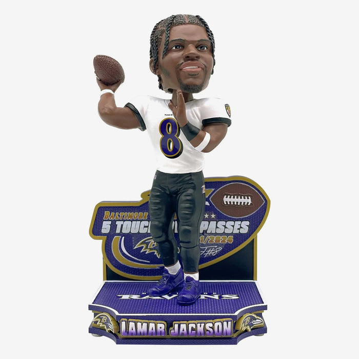 Lamar Jackson Baltimore Ravens 5 Touchdown Passes Gamebreaker Bobblehead NFL