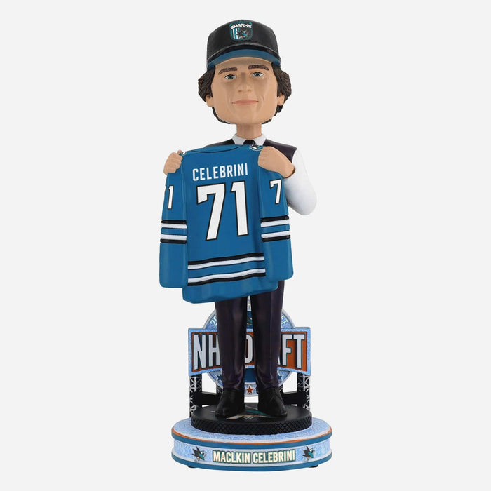 Macklin Celebrini San Jose Sharks 2024 NHL Draft Pick NHL Bobblehead