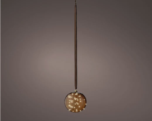 Micro LED Battery Operated Indoor Decorative Ball Light - Brown 20cm