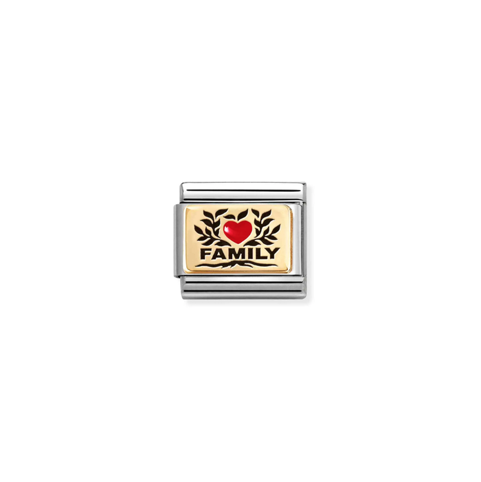 Nomination Classic 18K Gold Family Red Heart Charm