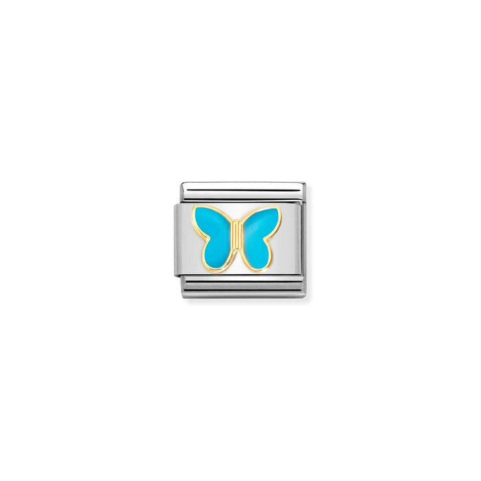 Nomination Classic 18K Gold Turquoise Butterfly Charm