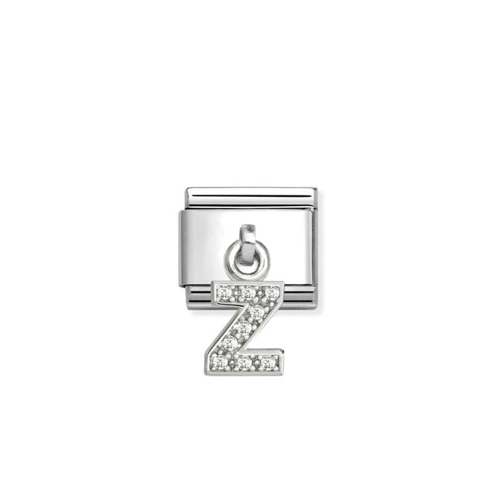 Nomination Classic Link Alphabet Silver & CZ Letter Z Drop Charm