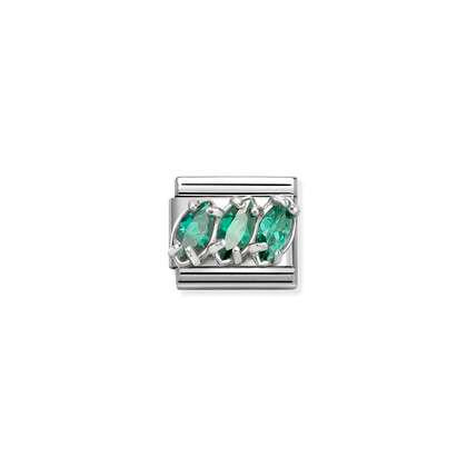 Nomination Classic Link CZ Triple Drop - Green