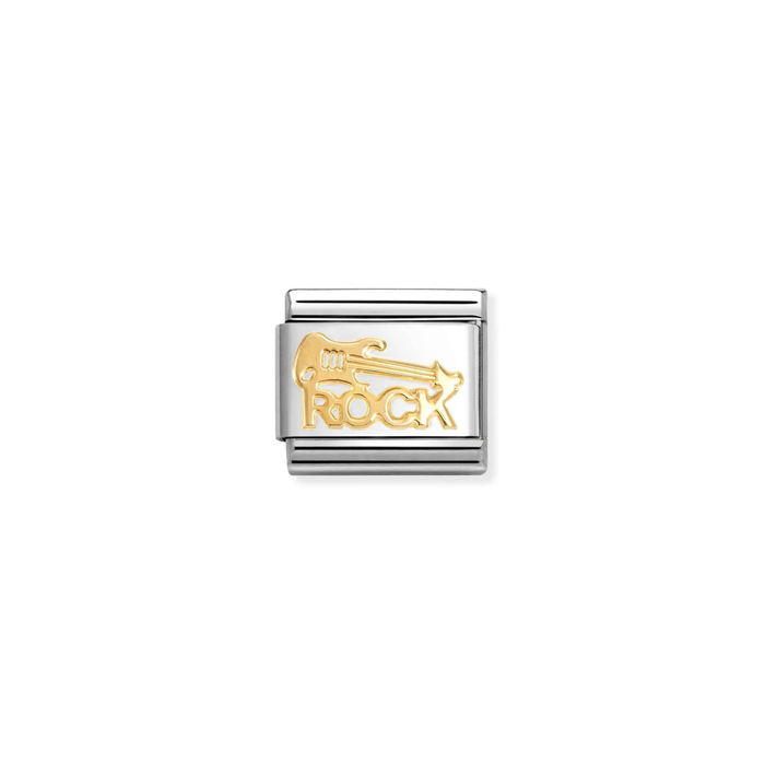 Nomination Classic Link Music 18K Gold Rock Guitar Charm