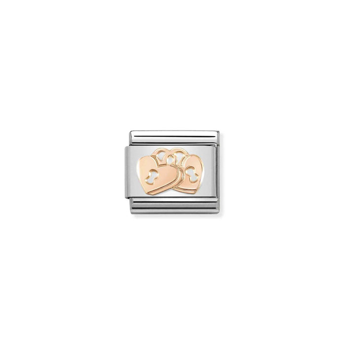 Nomination Classic Link Rose Gold Padlock Hearts