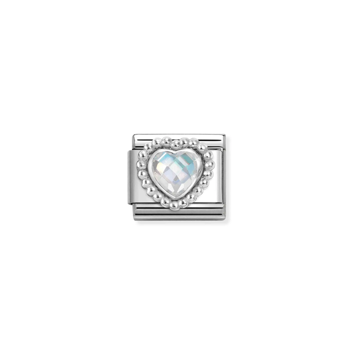Nomination Composable Classic Silver Charm White Hearts Dots Setting