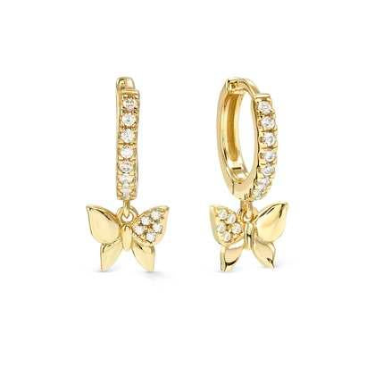 Nomination Petit Sparkle Hoop Earrings - Gold Butterfly