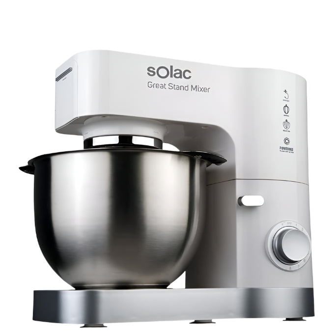 great stand mixer 1200 / Solac stand mixer white 1200 watt Stainless steel pot / 5L 1200 WATT / 5 L / SILVER