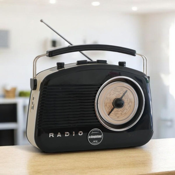 Steepletone Brighton FM/MW/LW Portable Retro Radio - Black | BRIGHTONBLK from Steepletone - DID Electrical