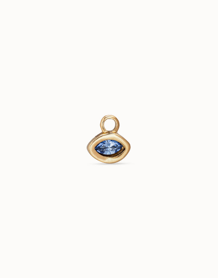 UNOde50 Blue Crystal Eye Earring Charm - Gold