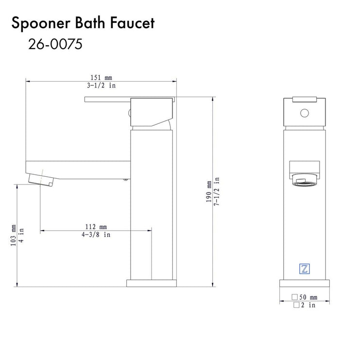 ZLINE Spooner Bath Faucet in Black Matte (SPN-BF-MB)