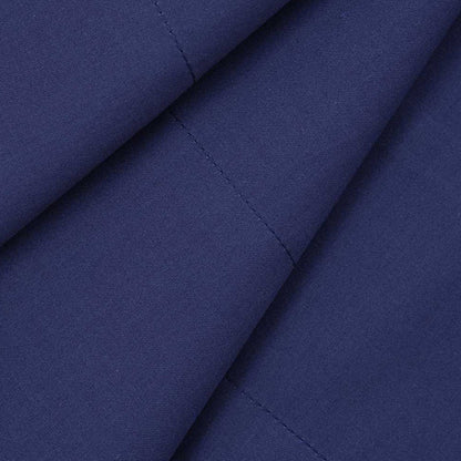 Close-up of 300TC Cotton Navy Fitted Sheets