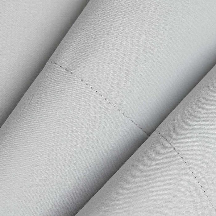 Close-up of 300TC Cotton Silver Fitted Sheets