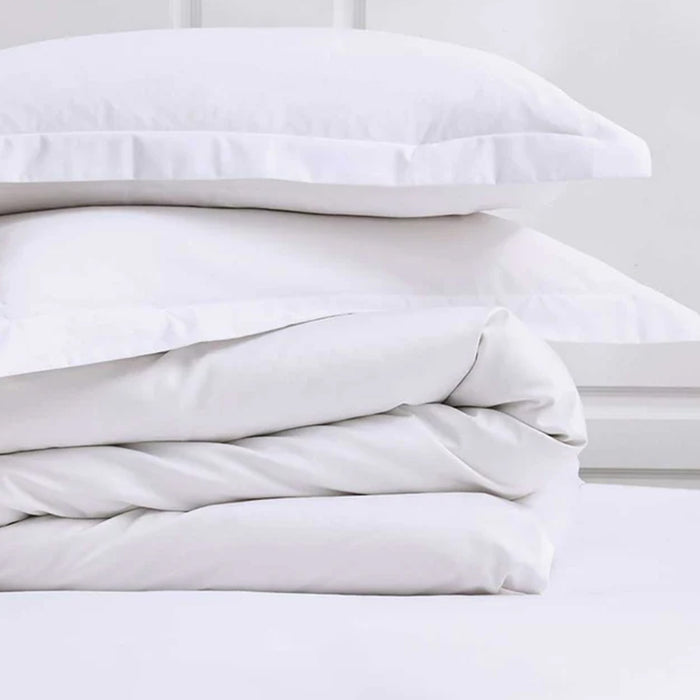 300TC Cotton White Flat Sheet on a light gray background