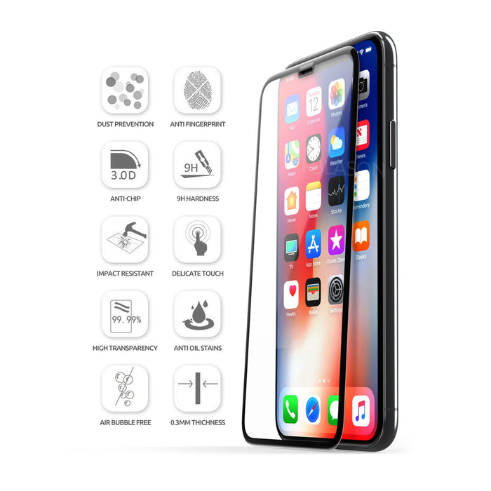 3D Glass Screen Protector for iPhone 6.5 inch 2018 and 2019 (2 Pack) -Clear