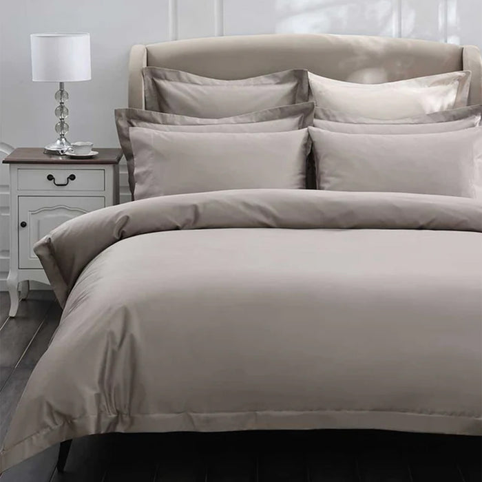 Taupe / Single Duvet Cover Set 140cm x 200cm +1 Pillowcase