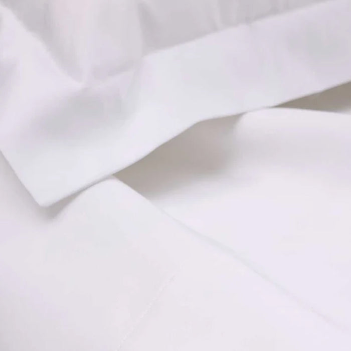 Close-up of 500TC Egyptian White Cotton Fitted Sheet