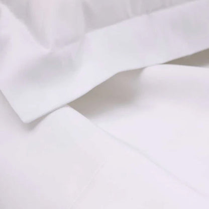 Close-up of 500TC Egyptian White Cotton Flat Sheet