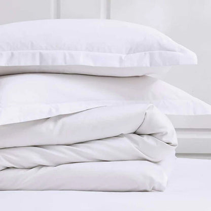 500TC Egyptian White Cotton Flat Sheet on a light gray background
