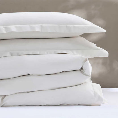 500TC Egyptian Ivory Cotton Flat Sheet on a neutral background