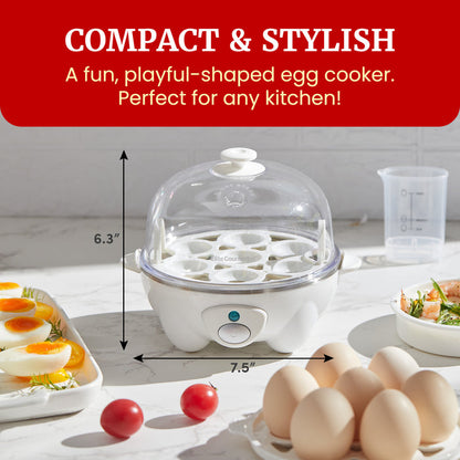 7-Egg Automatic Easy Egg Cooker, Steamer, Poacher (White)