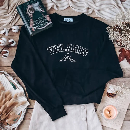 A Court of Mist and Fury Inspired Embroidered Corduroy Pullover Sweater