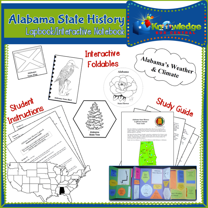 Alabama State History Lapbook / Interactive Notebook