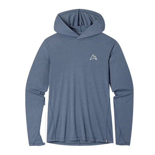 AllTrails x Stio Men's Divide Hooded Pullover - Indigo Heather Midlayer Stio