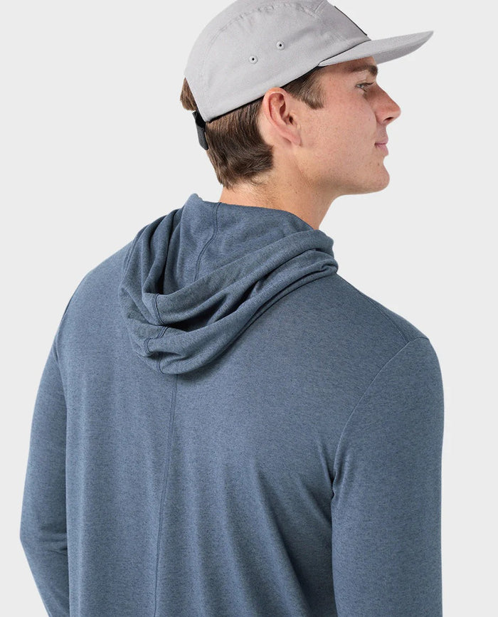 AllTrails x Stio Men's Divide Hooded Pullover - Indigo Heather Midlayer Stio