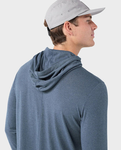 AllTrails x Stio Men's Divide Hooded Pullover - Indigo Heather Midlayer Stio