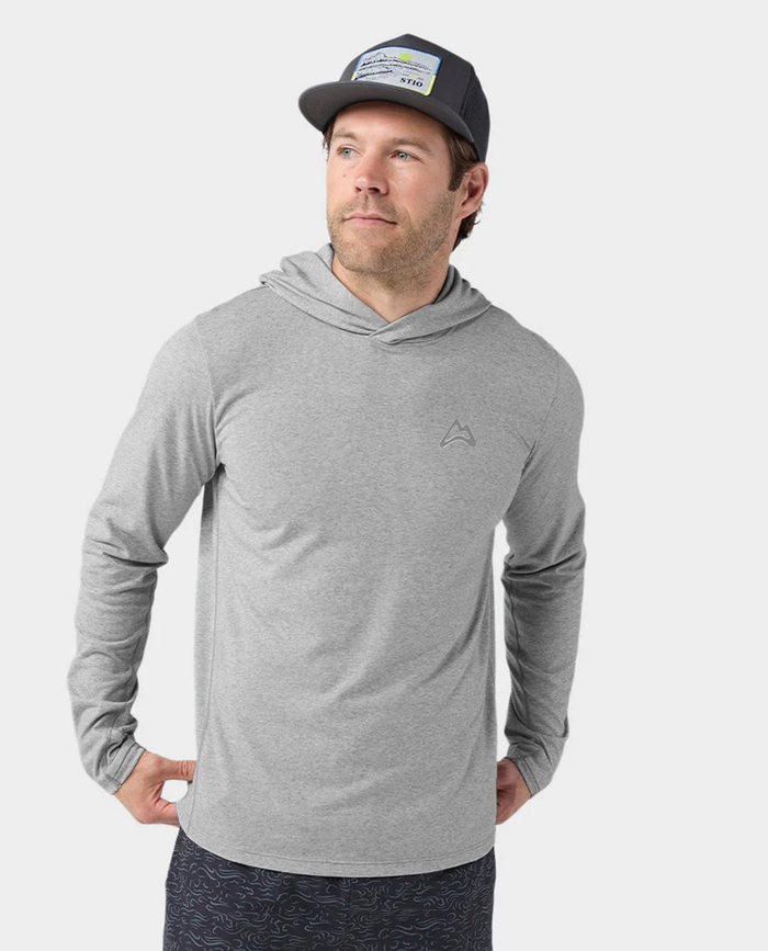 AllTrails x Stio Men's Divide Hooded Pullover - Quiet Gray Heather Midlayer Stio