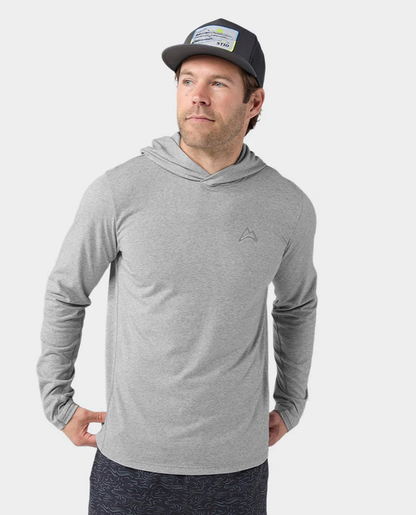 AllTrails x Stio Men's Divide Hooded Pullover - Quiet Gray Heather Midlayer Stio