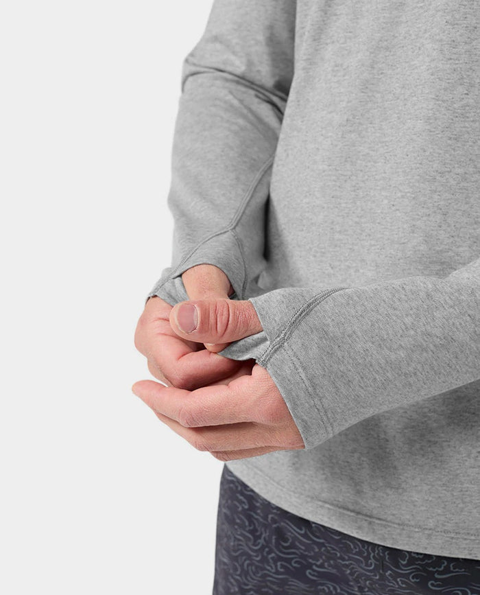 AllTrails x Stio Men's Divide Hooded Pullover - Quiet Gray Heather Midlayer Stio