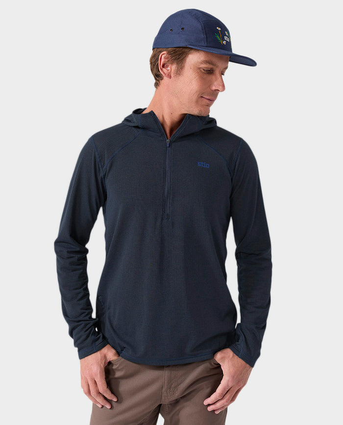 AllTrails x Stio Men's Trax Power Grid Half Zip Hoodie - Mountain Shadow Midlayer Stio