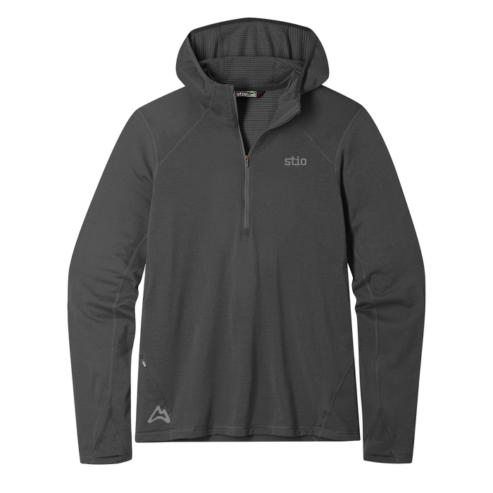 AllTrails x Stio Men's Trax Power Grid Half Zip Hoodie - Raven Midlayer Stio