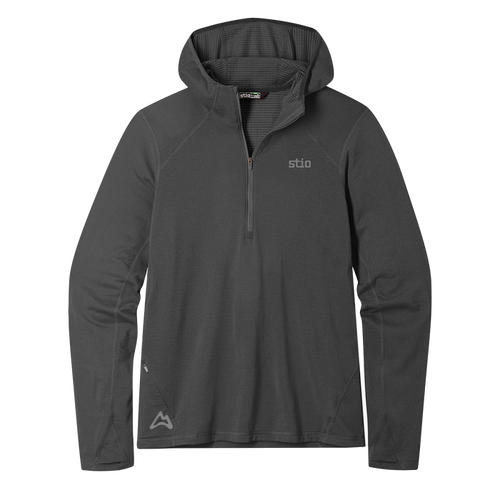 AllTrails x Stio Men's Trax Power Grid Half Zip Hoodie - Raven Midlayer Stio